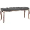 Image de Banc Lin Bois Solide 110x38x48 Cm Gris Foncé Vidaxl