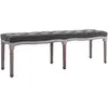 Image de Banc Lin Bois Solide 150x40x48 Cm Gris Foncé Vidaxl