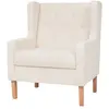 Image de Fauteuil Blanc Crème Tissu Vidaxl