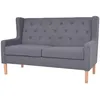Image de Canapé À 2 Places Tissu Gris Vidaxl