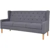 Image de Canapé À 3 Places Tissu Gris Vidaxl