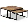 Image de Ensemble De Table Basse Gigogne 2 Pcs Teck Massif Récupération Vidaxl