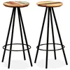 Image de Tabourets De Bar Lot De 2 Bois Massif De Récupération Vidaxl