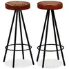Image de Tabourets De Bar Lot De 2 Cuir Véritable Vidaxl