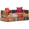 Image de Pouf Modulaire À 2 Places Patchwork Tissu Vidaxl