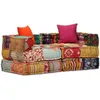 Image de Pouf modulaire 2 places - VIDAXL - Patchwork Tissu - Confort moelleux - Design ethnique