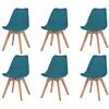 Image de Chaises À Manger Lot De 6 Turquoise Plastique Vidaxl