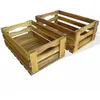 Image de Caisse à pommes - vidaXL - 2 pcs - Bois dacacia massif - Finition à lhuile légère - Empilable