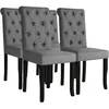 Image de Chaises À Manger Lot De 4 Gris Foncé Tissu Vidaxl