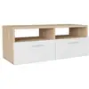 Image de Vidaxl meuble tv bois d’ingénierie 95x35x36 cm chêne et blanc 244869