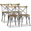 Image de Chaises À Manger Lot De 4 Bois De Manguier Massif Et Acier Vidaxl