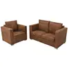 Image de Ensemble De Canapés 2 Pcs Cuir Daim Synthétique Vidaxl