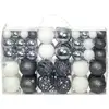 Image de Ensemble De Boules De Noël 100 Pcs 3/4/6 Cm Blanc/gris Vidaxl