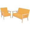 Image de Ensemble De Canapé 2 Pcs Tissu Jaune Vidaxl