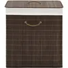 Image de Panier À Linge Rectangulaire Bambou Marron Foncé Vidaxl