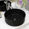 Image de Lavabo rond en céramique noir VIDAXL - 40 x 15 cm - A poser