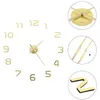 Image de vidaXL Horloge Murale 3D Design Moderne XXL Doré Décoration de Maison Salon 50640