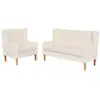 Image de Ensemble De Canapés 2 Pcs Tissu Blanc Crème Vidaxl
