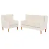 Image de Ensemble de canapés 2 pcs tissu blanc crème canapé & 2 places&fauteuil 274928