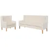 Image de Ensemble De Canapés 2 Pcs Tissu Blanc Crème Vidaxl