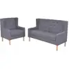 Image de Ensemble De Canapés 2 Pcs Tissu Gris Vidaxl