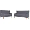 Image de Ensemble De Canapés 2 Pcs Tissu Gris Vidaxl
