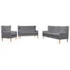 Image de Ensemble De Canapés 3 Pcs Tissu Gris Vidaxl