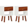 Image de vidaXL Table de chevet 2 pcs Bois dacacia massif 40x30x57 cm