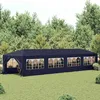 Image de Tonnelle de jardin - vidaXL - 3 x 12 m - Bleu - Résistant aux UV - Panneaux latéraux amovibles
