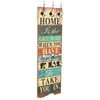 Image de vidaXL Porte-manteau mural avec 6 crochets 120 x 40 cm HOME IS