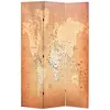 Image de Cloison De Séparation Pliable 120 X 170 Cm Carte Du Monde Jaune Vidaxl