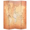 Image de Cloison de séparation - vidaXL - Carte du monde - 160 x 180 cm - Jaune - Bois massif