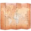 Image de Cloison De Séparation Pliable 228 X 170 Cm Carte Du Monde Jaune Vidaxl