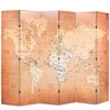 Image de Cloison de séparation - vidaXL - Carte du monde - 228 x 170 cm - Jaune - Intérieur