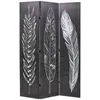 Image de Cloison de séparation - vidaXL - Pliable 120x170 cm - Plumes Noir et blanc - Intérieur - Design contemporain