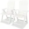Image de Lot De 2 Chaises Pliantes Inclinables De Jardin Plastique Blanc Vidaxl
