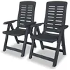 Image de Chaises Inclinables De Jardin Lot De 2 Plastique Anthracite Vidaxl