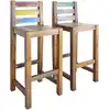 Image de Tabourets De Bar Lot De 2 Bois Massif De Récupération Vidaxl