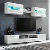 Image de Ensemble Meuble Mural Tv 5 Pcs Lumières Led Haute Brillance Vidaxl