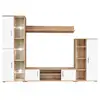 Image de Vidaxl meuble tv mural avec lumière led chêne sonoma et blanc 246030