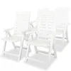 Image de Chaises Inclinables De Jardin Lot De 4 Plastique Blanc Vidaxl