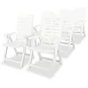 Image de vidaXL Chaises inclinables de jardin 6 pcs Plastique Blanc