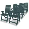 Image de Chaises Inclinables De Jardin Lot De 6 Plastique Vert Vidaxl