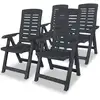 Image de Chaises Inclinables De Jardin Lot De 4 Plastique Anthracite Vidaxl