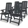 Image de vidaXL Chaises inclinables de jardin lot de 4 Plastique Anthracite 275071