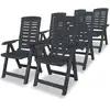 Image de Chaises Inclinables De Jardin Lot De 6 Plastique Anthracite Vidaxl
