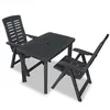 Image de vidaXL Mobilier de Bistro 3 pcs Salon de Jardin Table et Chaises de Salle à Manger Mobilier de Terrasse Patio Extérieur 275083