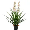 Image de vidaXL Plante artificielle Orchidée Cymbidium avec pot 100 cm Vert