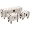 Image de Ensemble De Bancs De Rangement 3 Pcs Bois Massif Et Acier Vidaxl