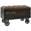 Image de vidaXL Banc de rangement Bois massif et similicuir 805x41x50 cm 245768